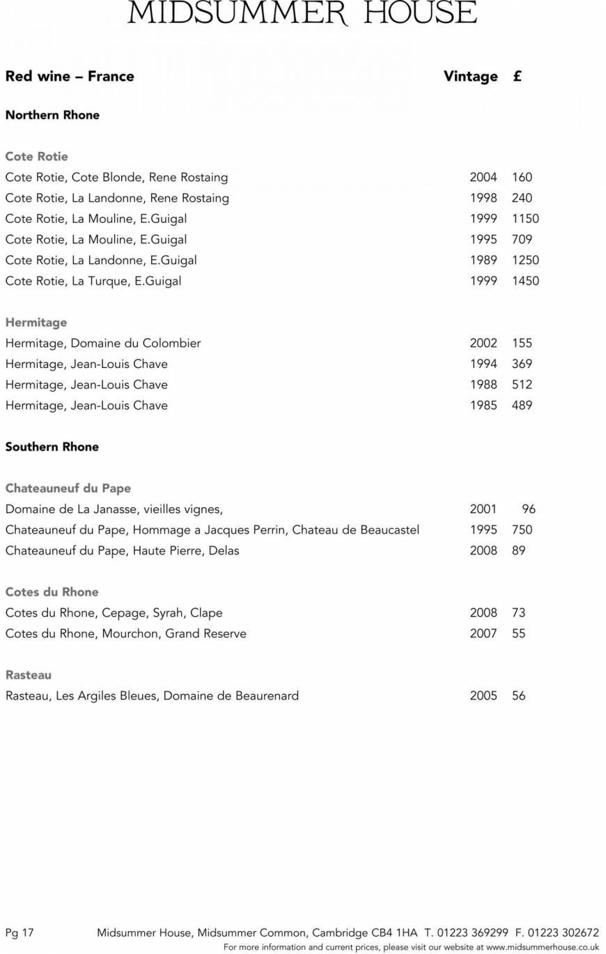  Pricelists of Midsummer House Restaurant Midsummer Common   - Photo 28 of 45