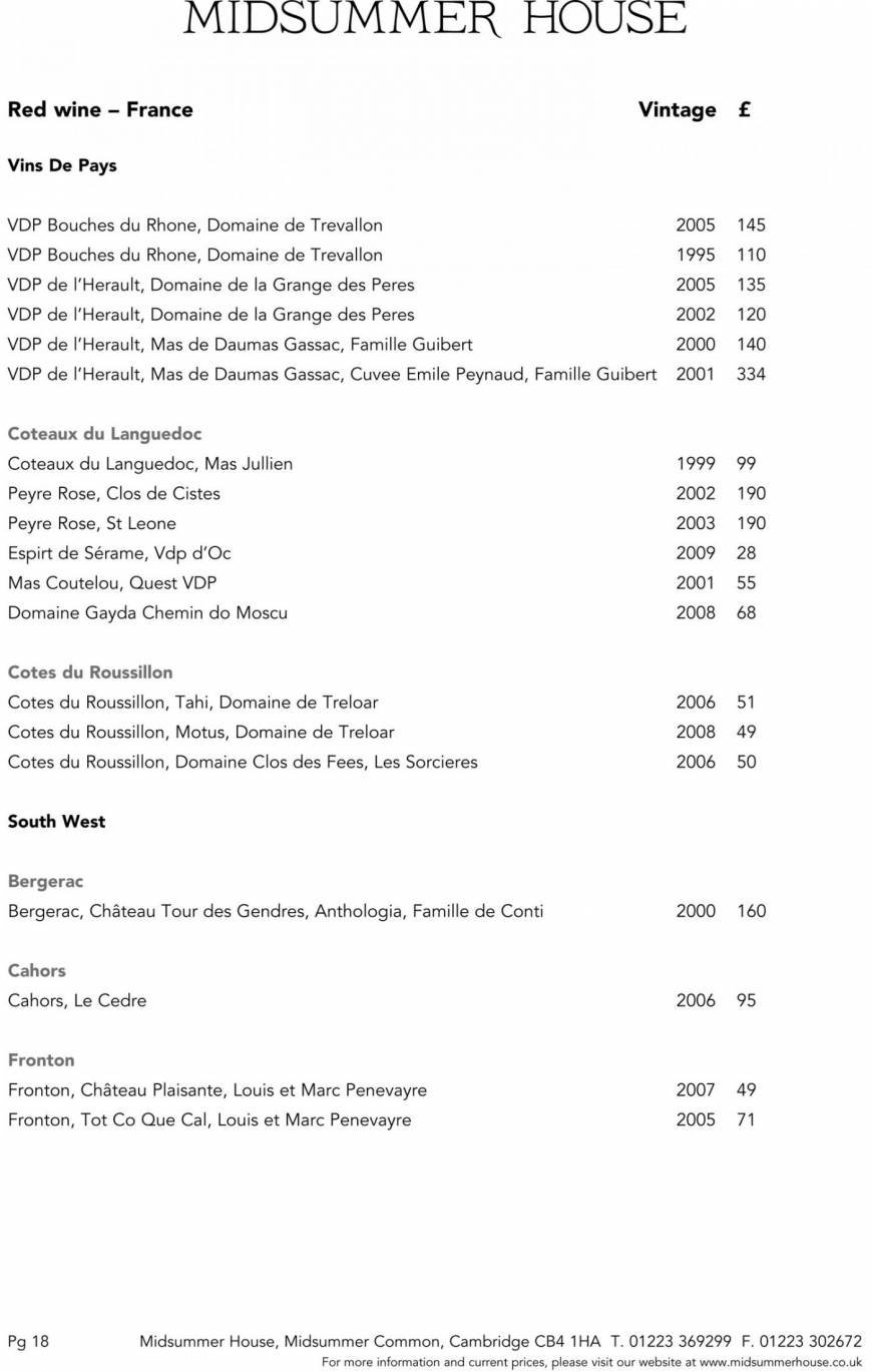  Pricelists of Midsummer House Restaurant Midsummer Common   - Photo 44 of 45
