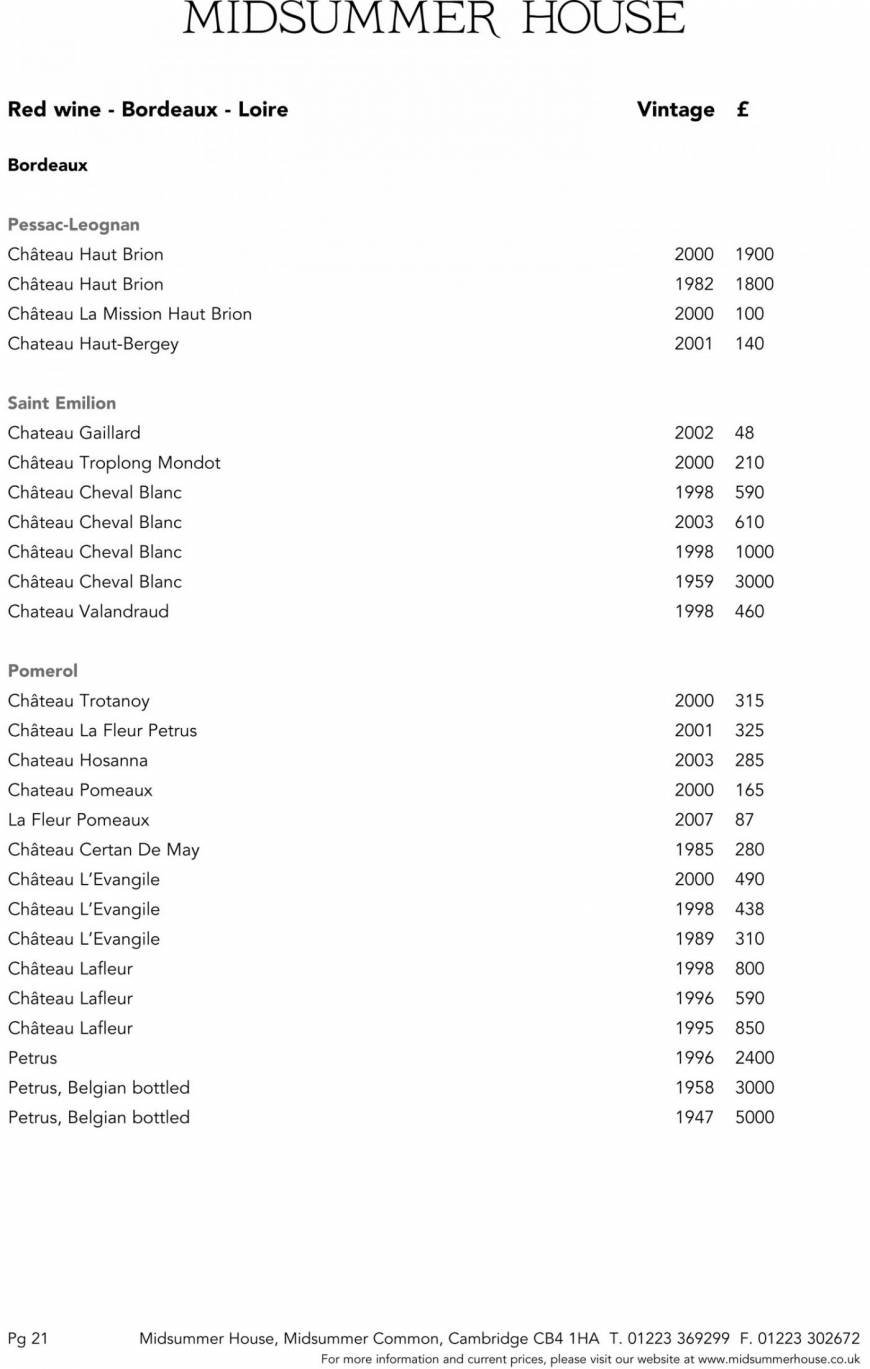 Pricelists of Midsummer House Restaurant Midsummer Common   - Photo 2 of 45
