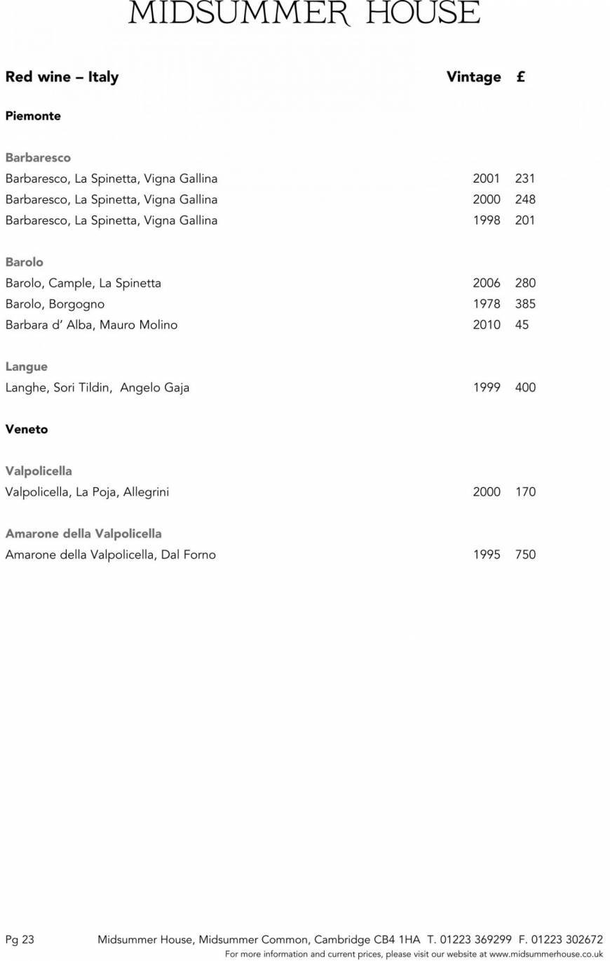  Pricelists of Midsummer House Restaurant Midsummer Common   - Photo 4 of 45