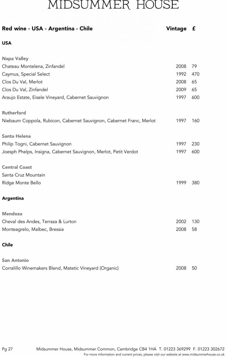  Pricelists of Midsummer House Restaurant Midsummer Common   - Photo 8 of 45