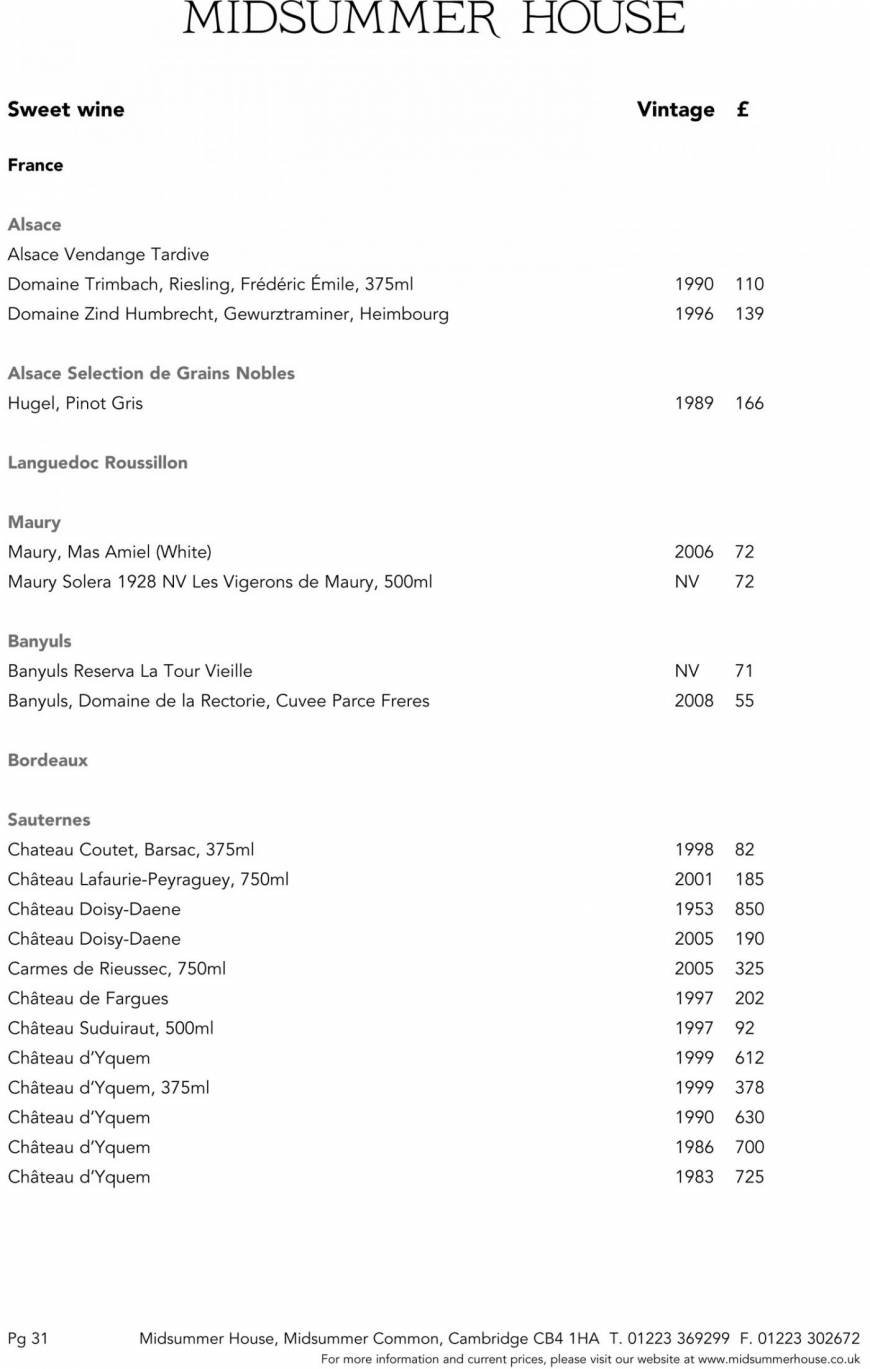  Pricelists of Midsummer House Restaurant Midsummer Common   - Photo 12 of 45