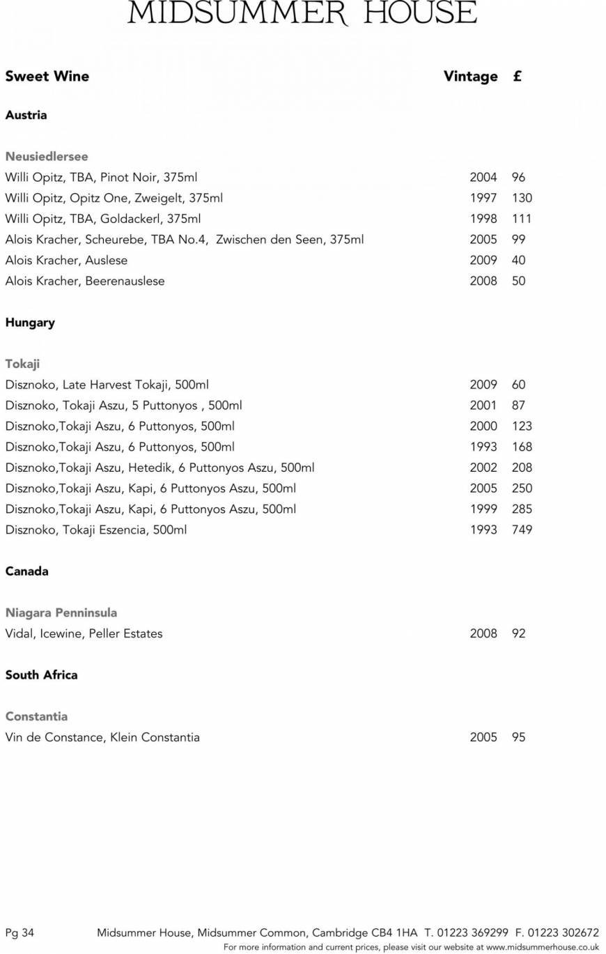  Pricelists of Midsummer House Restaurant Midsummer Common   - Photo 15 of 45