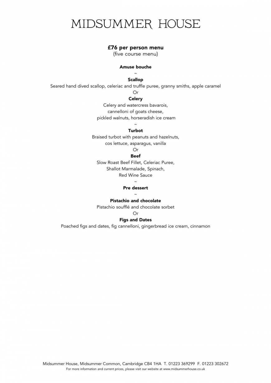  Pricelists of Midsummer House Restaurant Midsummer Common   - Photo 21 of 45