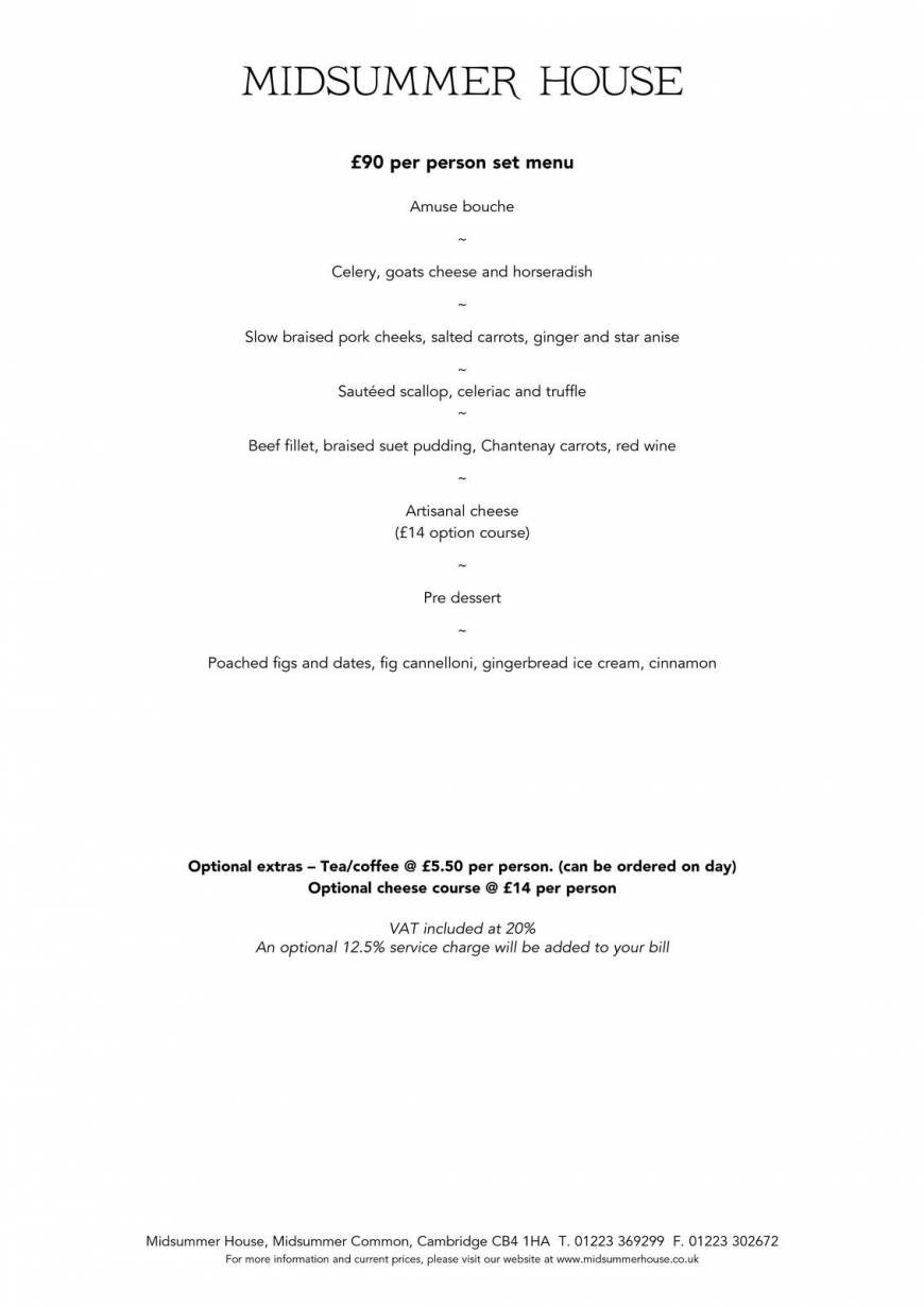  Pricelists of Midsummer House Restaurant Midsummer Common   - Photo 22 of 45