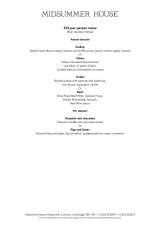 Menus & Prices, Midsummer House Restaurant, Cambridge