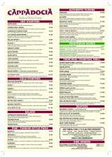 Menus & Prices, Cappadocia Restaurant, Kingston