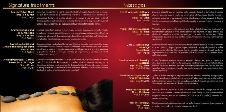  Pricelists of Velvet SPA & Wellness Strada Corvinilor nr 5 - Photo 3 of 10