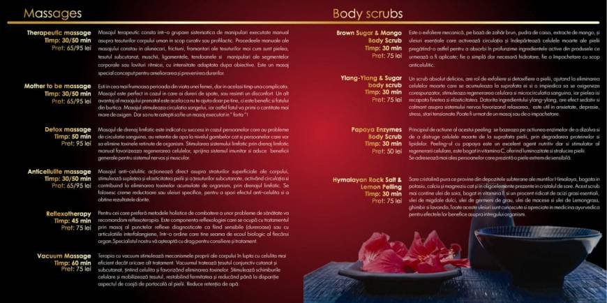  Pricelists of Velvet SPA & Wellness Strada Corvinilor nr 5 - Photo 4 of 10