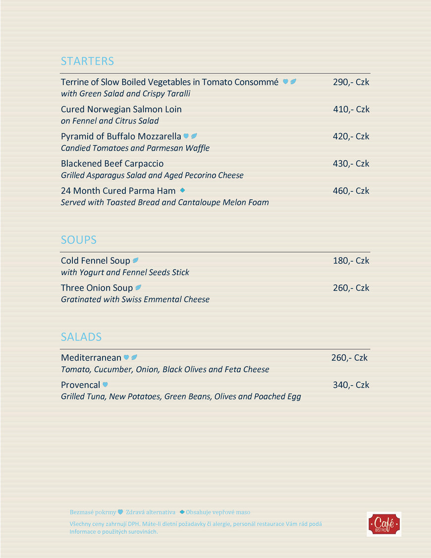  Pricelists of CafÃ© & Bistro Pobrezni 1 - Photo 1 of 13