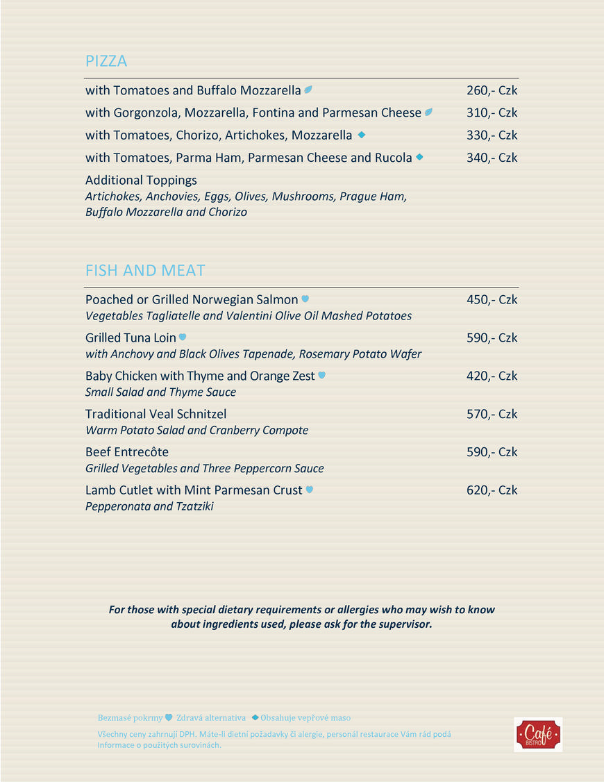 Pricelists of CafÃ© & Bistro Pobrezni 1 - Photo 3 of 13