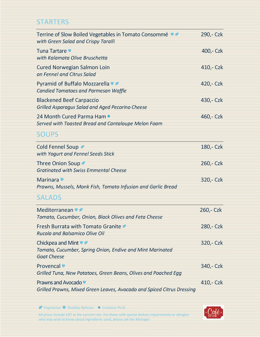  Pricelists of CafÃ© & Bistro Pobrezni 1 - Photo 5 of 13