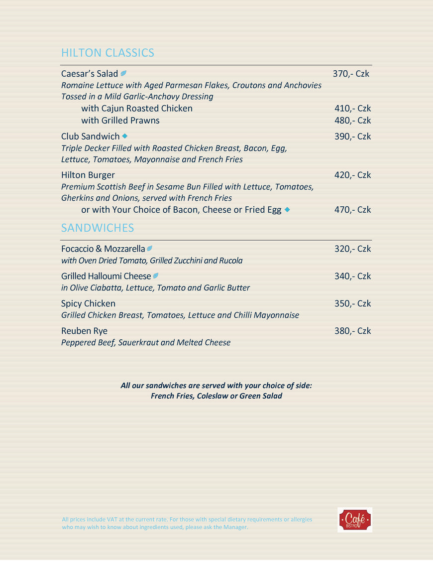  Pricelists of CafÃ© & Bistro Pobrezni 1 - Photo 6 of 13