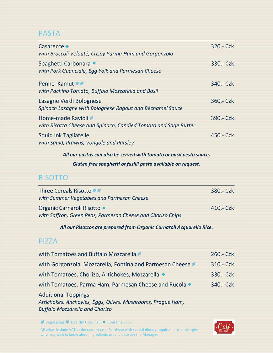  Pricelists of CafÃ© & Bistro Pobrezni 1 - Photo 7 of 13