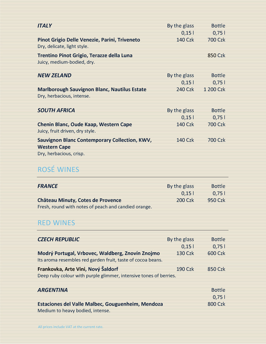  Pricelists of CafÃ© & Bistro Pobrezni 1 - Photo 11 of 13