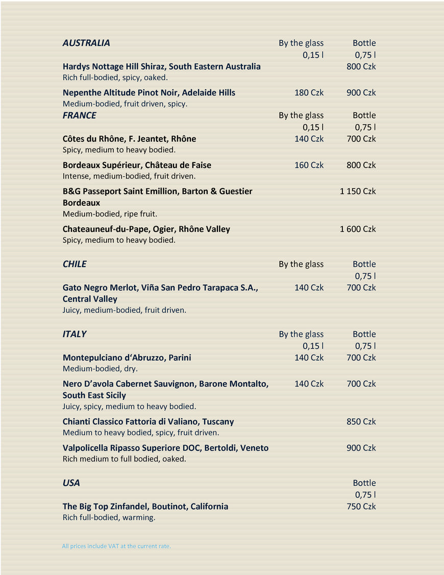  Pricelists of CafÃ© & Bistro Pobrezni 1 - Photo 12 of 13