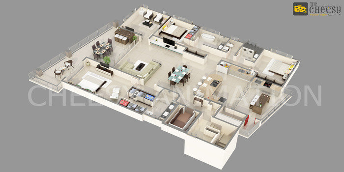 3D Floor Plan  3D Floor Plan of 3D Floor Plan 602- 6th Floor, President House, Near Ambawadi Circle - Photo 7 of 15