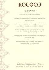 Menus & Prices, Rococo, Leigh-on-Sea
