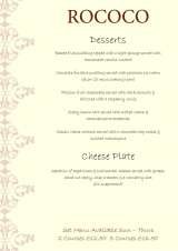 Menus & Prices, Rococo, Leigh-on-Sea