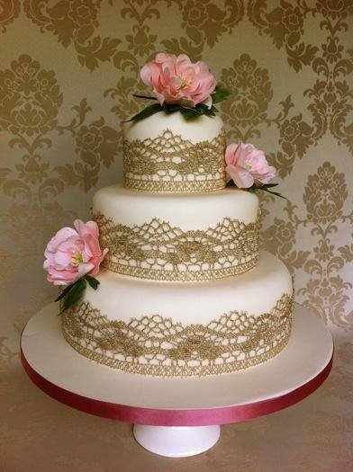 Small antique lace and peony cake from Â£280 Profile Photos of Sharon Lord Cakes Fiddlers Field Croydon Road - Photo 18 of 21