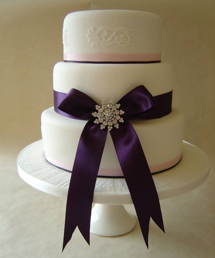 3 tier with satin ribbon and brooch from Â£325 Profile Photos of Sharon Lord Cakes Fiddlers Field Croydon Road - Photo 8 of 21