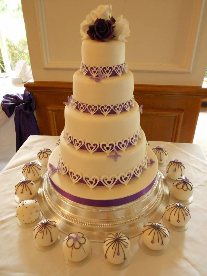 Hearts over purple ribbon from Â£395 Profile Photos of Sharon Lord Cakes Fiddlers Field Croydon Road - Photo 9 of 21