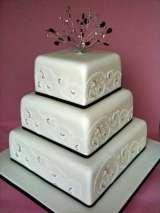 Square with embroidered side panels Â£375 Sharon Lord Cakes Fiddlers Field Croydon Road 