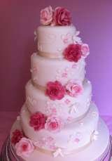 4 tier pink rose cascade fromÂ£450, Sharon Lord Cakes, Westerham