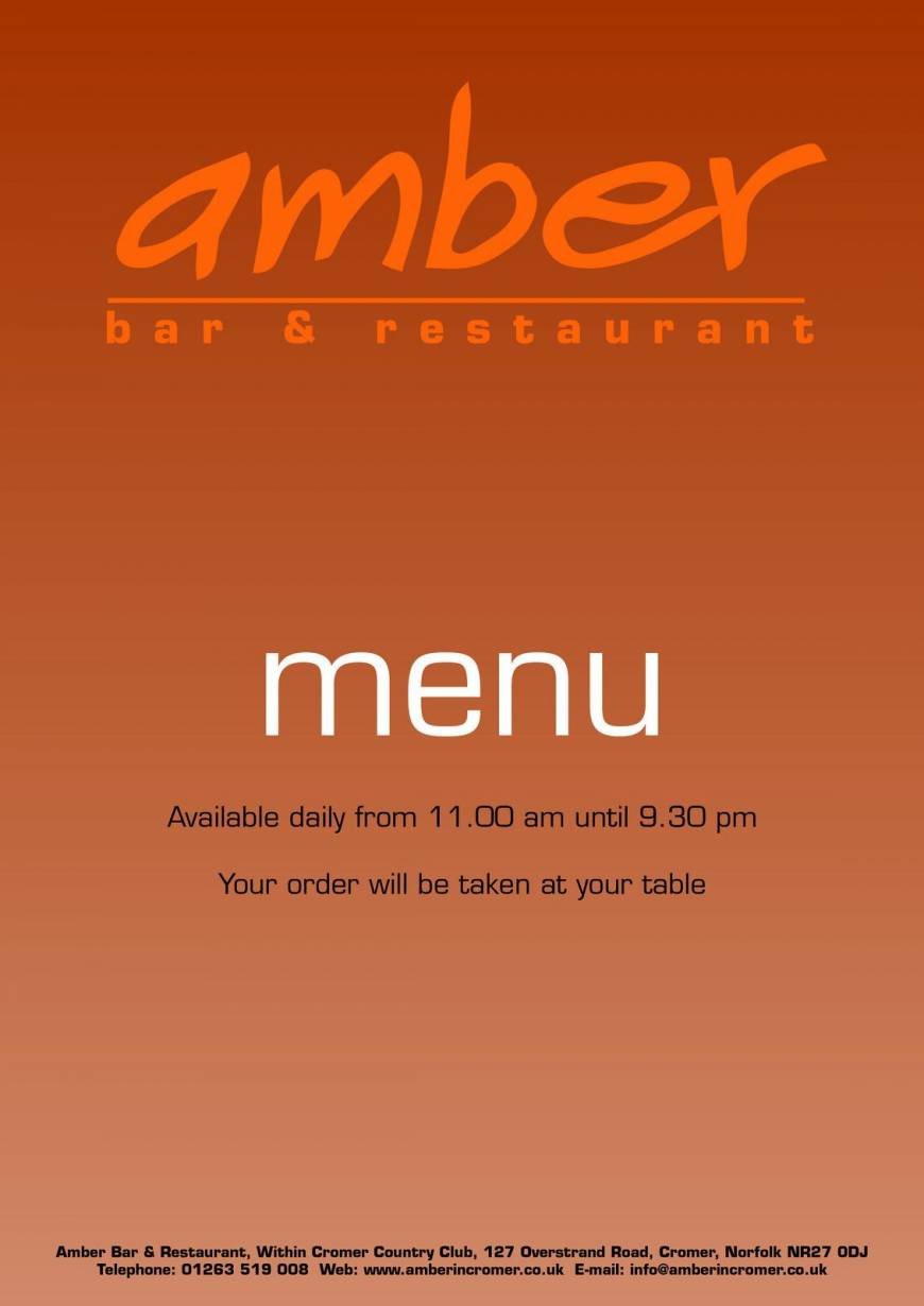  Pricelists of Amber Restaurant & Bar Within Cromer Country Club 127 Overstrand Road - Photo 1 of 11