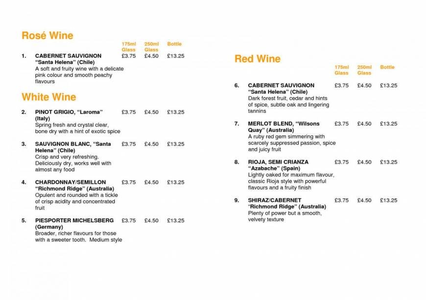  Pricelists of Amber Restaurant & Bar Within Cromer Country Club 127 Overstrand Road - Photo 5 of 11