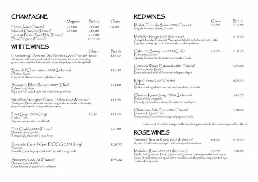  Pricelists of Ayoush London 58 James St - Photo 6 of 18