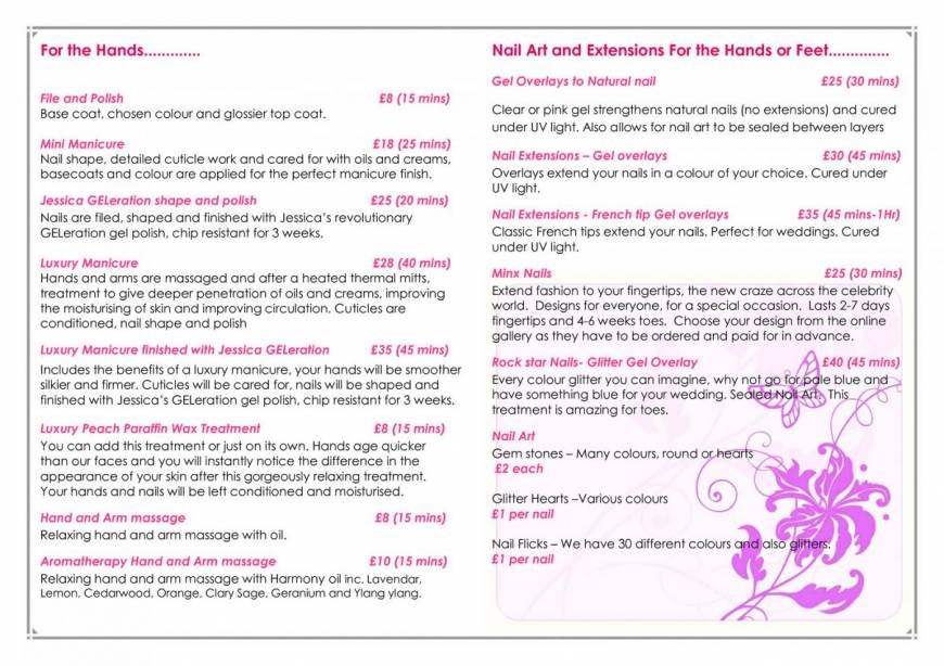  Pricelists of Essex Pamper Party 43 Yorick Road - Photo 2 of 6