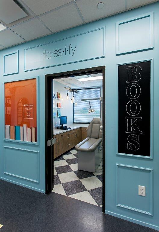 Book store themed entrance to the operatory at Dripping Springs orthodontist and pediatric dentist Smiles of Dripping Springs Smiles of Dripping Springs of Smiles of Dripping Springs 170 Benney Ln #103 - Photo 29 of 29