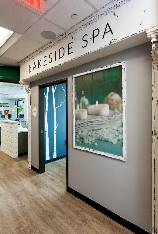 Lakeside Spa themed operatory entrance at Smiles of Dripping Springs Smiles of Dripping Springs of Smiles of Dripping Springs 170 Benney Ln #103 - Photo 14 of 29