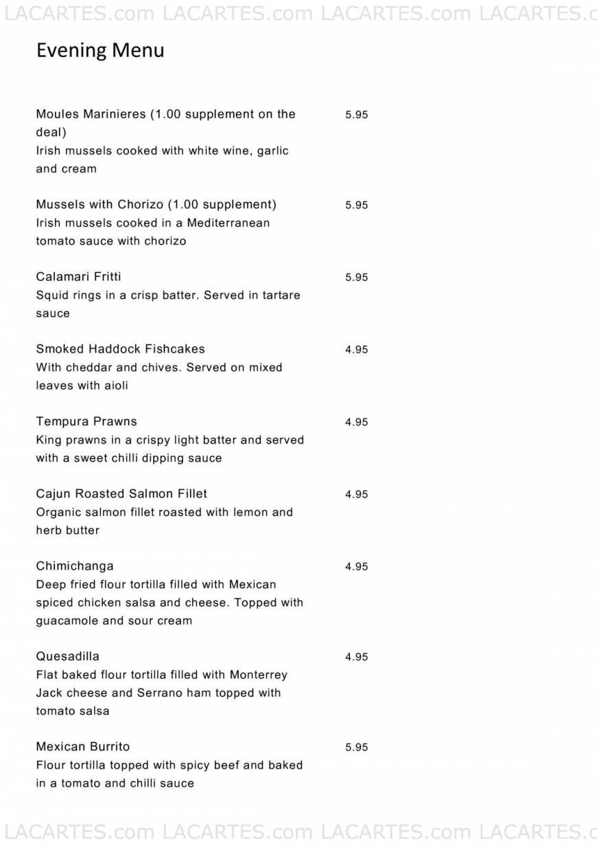  Pricelists of MOKA Cafe Bar and Restaurant - Preston Fishergate - Photo 1 of 6