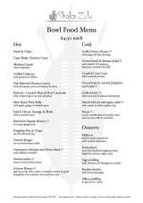 Menus & Prices, Shaka Zulu, Camden