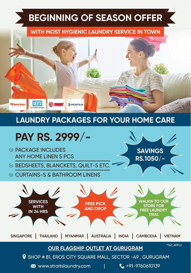  Pricelists of Straits Laundry Shop No. 81, Eros City Square Mall Sector 49 - Photo 1 of 1