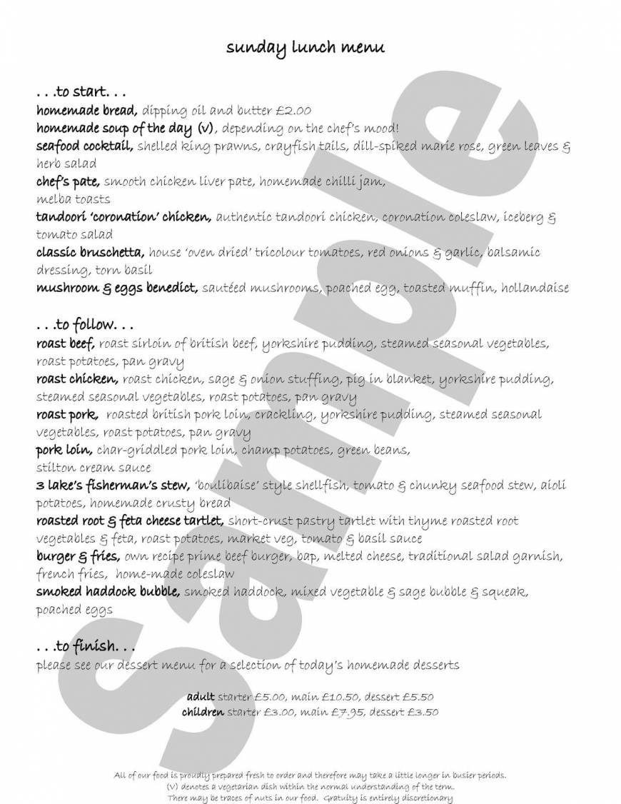  Pricelists of Three Lakes Restaurant & Function Rooms Westmill Farm - Photo 4 of 9