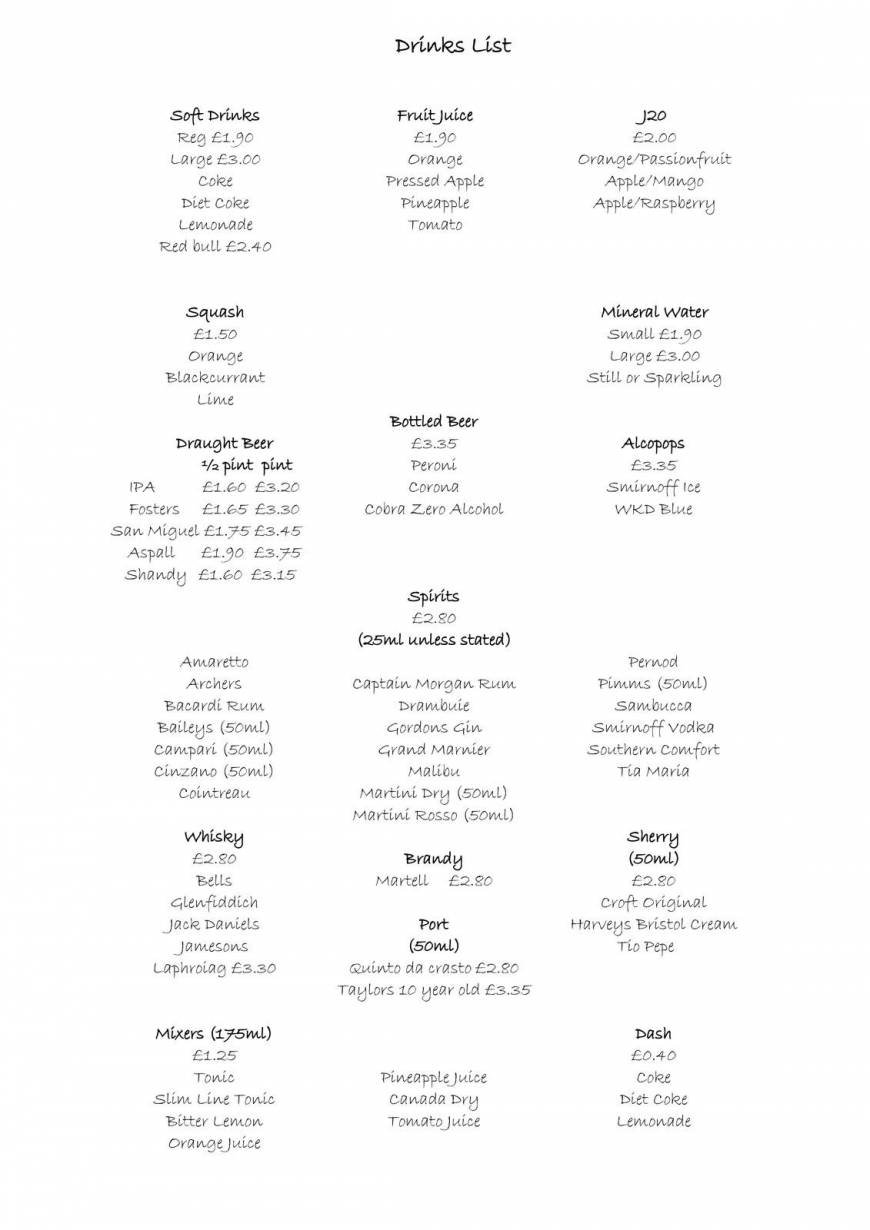  Pricelists of Three Lakes Restaurant & Function Rooms Westmill Farm - Photo 9 of 9