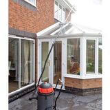 Cleaning all house gutters using high powered gutter vac machine with long modular gutter cleaning poles. Gutter cleaners for Leicester & Leicestershire. Storm Window Cleaning Leicester 58 Copson Street, Ibstock, Coalville 