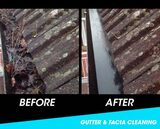 Before and after a gutter cleaning visit by our gutter cleaners. Get your gutters cleaned & unblocked ready for Winter. We work in Leicester, Loughborough, Hinckley, Ashby & Coalville. Storm Window Cleaning Leicester 58 Copson Street, Ibstock, Coalville 