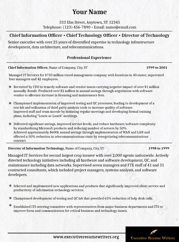 Executive Resume CIO Profile Photos of Executive Resume Writers San Fernando - Photo 8 of 10