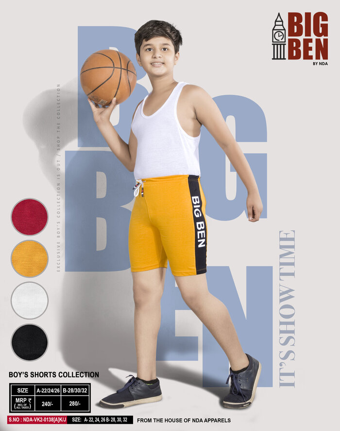 Boys Shorts BIG BEN - Where Comfort Meets Elegance ! of BIG BEN 27C/2 ERP Layout, Near Sowdambikai Amman, Kalyana Mandapam, College Road Tirupur -641602 Tamilnadu â€“ India - Photo 14 of 14