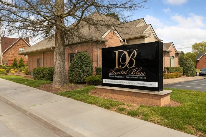Signboard outside Old Hickory dentist Dental Bliss Hermitage office Dental Bliss Hermitage of Dental Bliss Hermitage 601 Brandywine Village Ct - Photo 1 of 23 Signboard outside Old Hickory dentist Dental Bliss Hermitage office Dental Bliss Hermitage of Dental Bliss Hermitage 601 Brandywine Village Ct - Photo 1 of 23