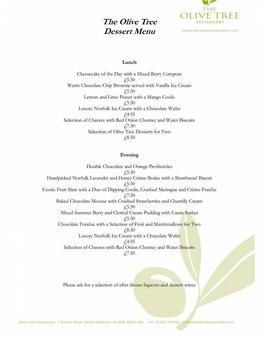  Pricelists of The Olive Tree Restaurant Bacton Road - Photo 5 of 7