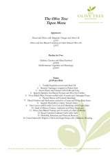Menus & Prices, The Olive Tree Restaurant, North Walsham 
