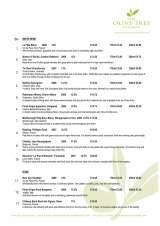 Menus & Prices, The Olive Tree Restaurant, North Walsham 