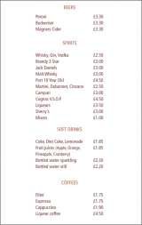 Menus & Prices, SeShell, Petts Wood