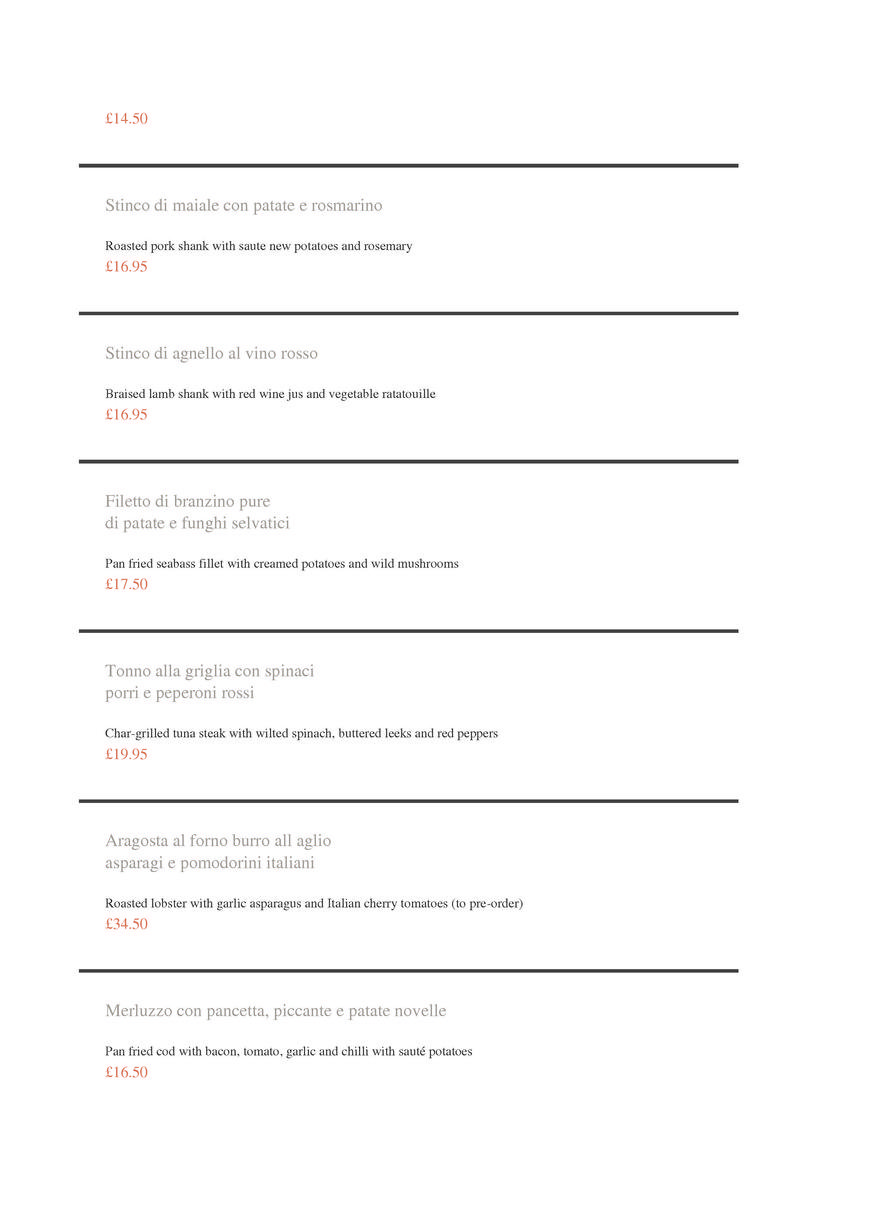  Pricelists of IL TORRENTE RESTAURANT 42 High Street - Photo 1 of 12
