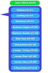 Menus & Prices, Ksw Carpet cleaners Bristol, Bristol